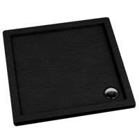 Négyzet alakú zuhanytálca Black Stone 80x80x5 Espera AQM260CST