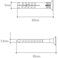 Wkręt-met Táguló tipli a gyors telepítéshez 6x60 mm L20